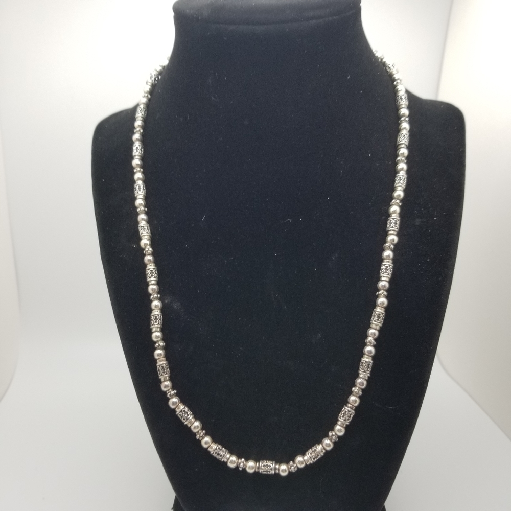 Napier silver plate beaded vintage necklace